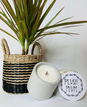 Load image into Gallery viewer, Plush Plum Concrete Soy Wax Candle (4 oz)
