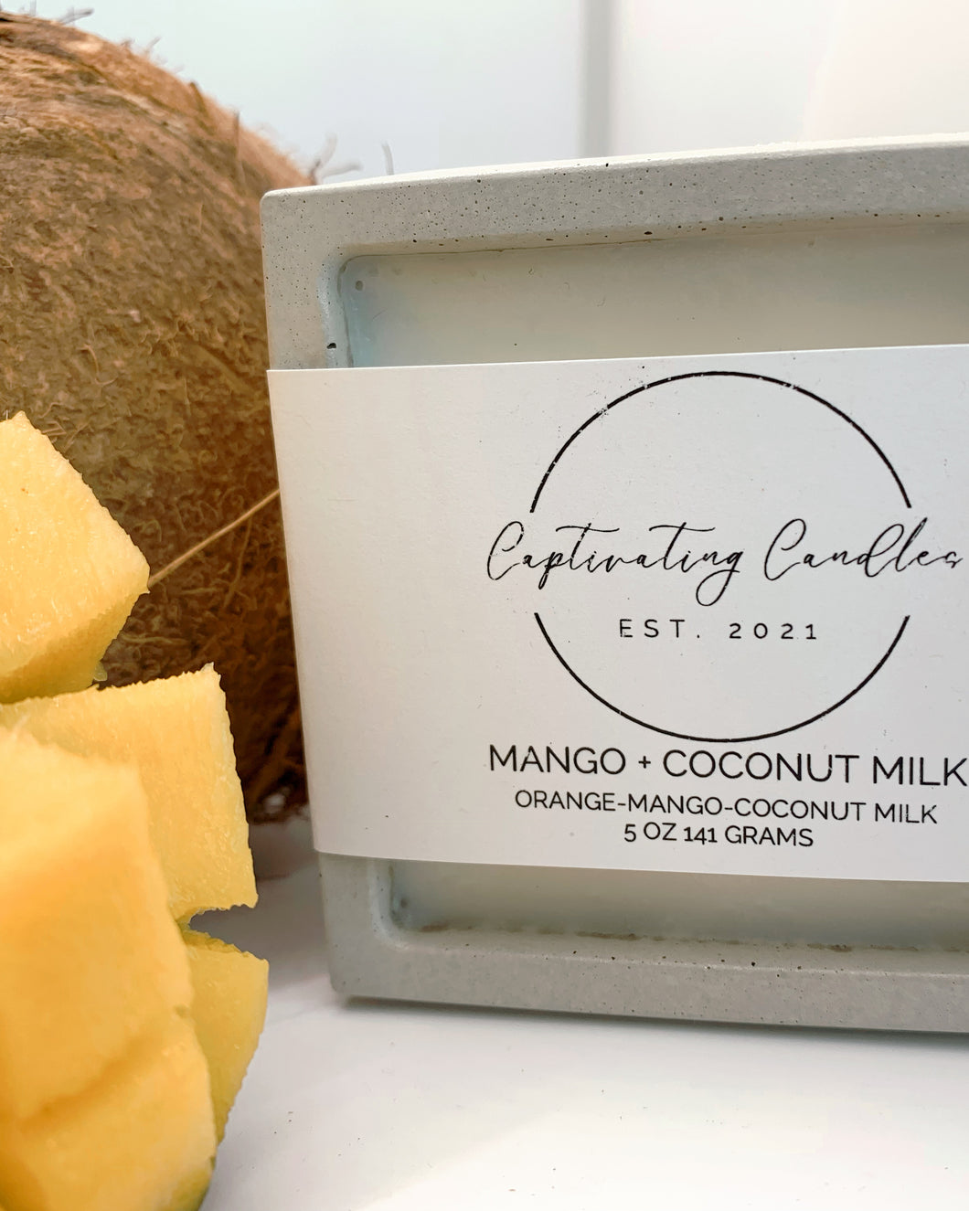 Mango + Coconut Milk Concrete Soy Wax Candle (5 oz)