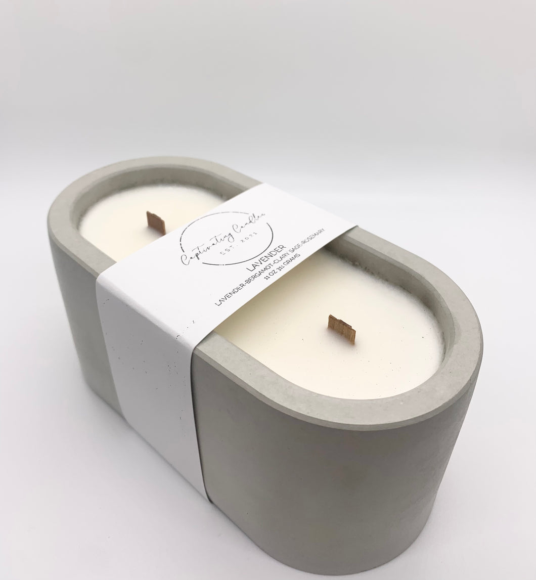 Lavender Concrete Soy Wax Candle (11 oz)