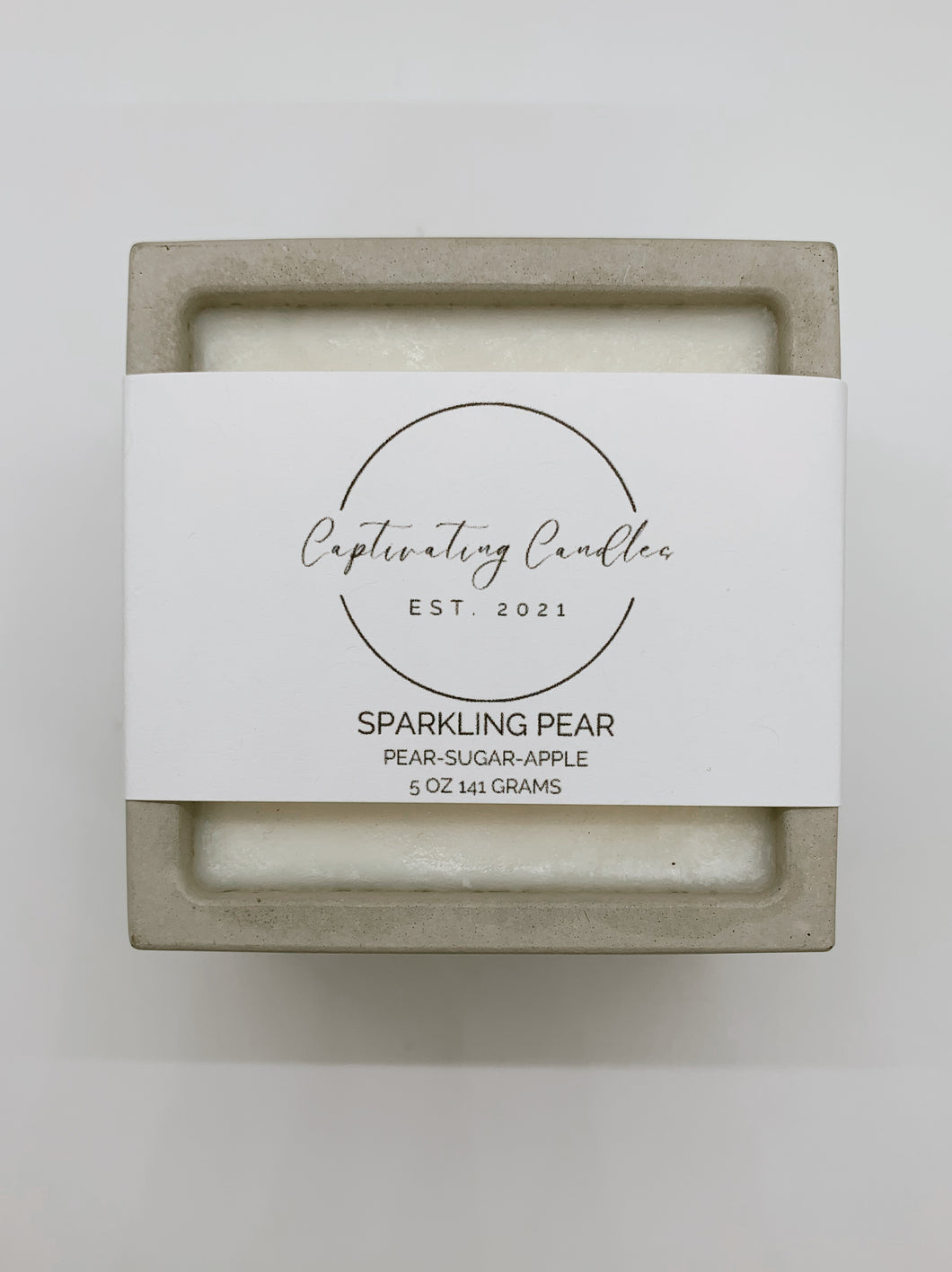 Sparkling Pear Concrete Soy Wax Candle (5 oz)