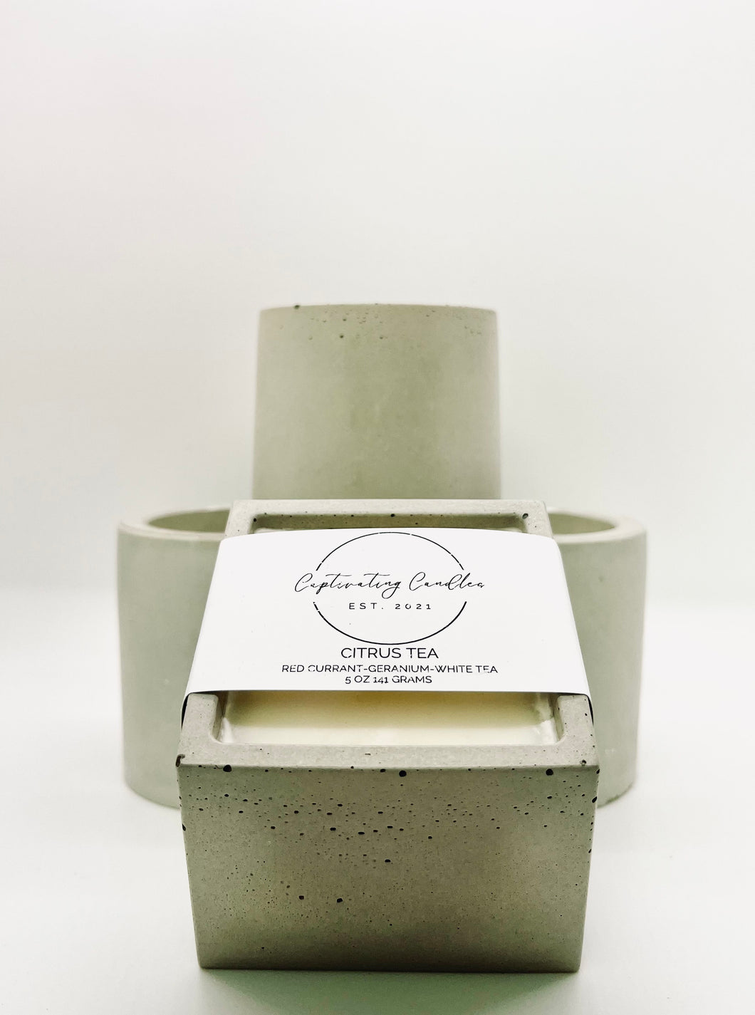 Citrus Tea Concrete Soy Wax Candle (5 oz)