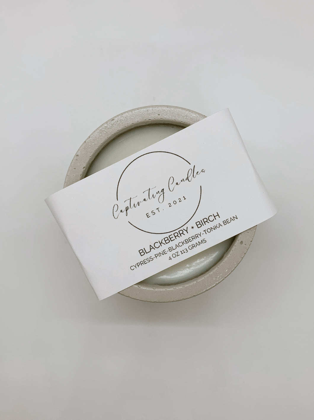 Blackberry + Birch Concrete Soy Wax Candle (4 oz)