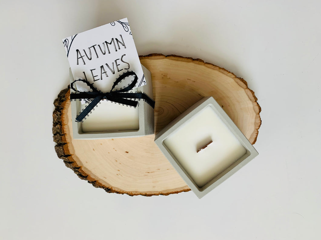 Autumn Leaves Concrete Soy Wax Candle (5oz)