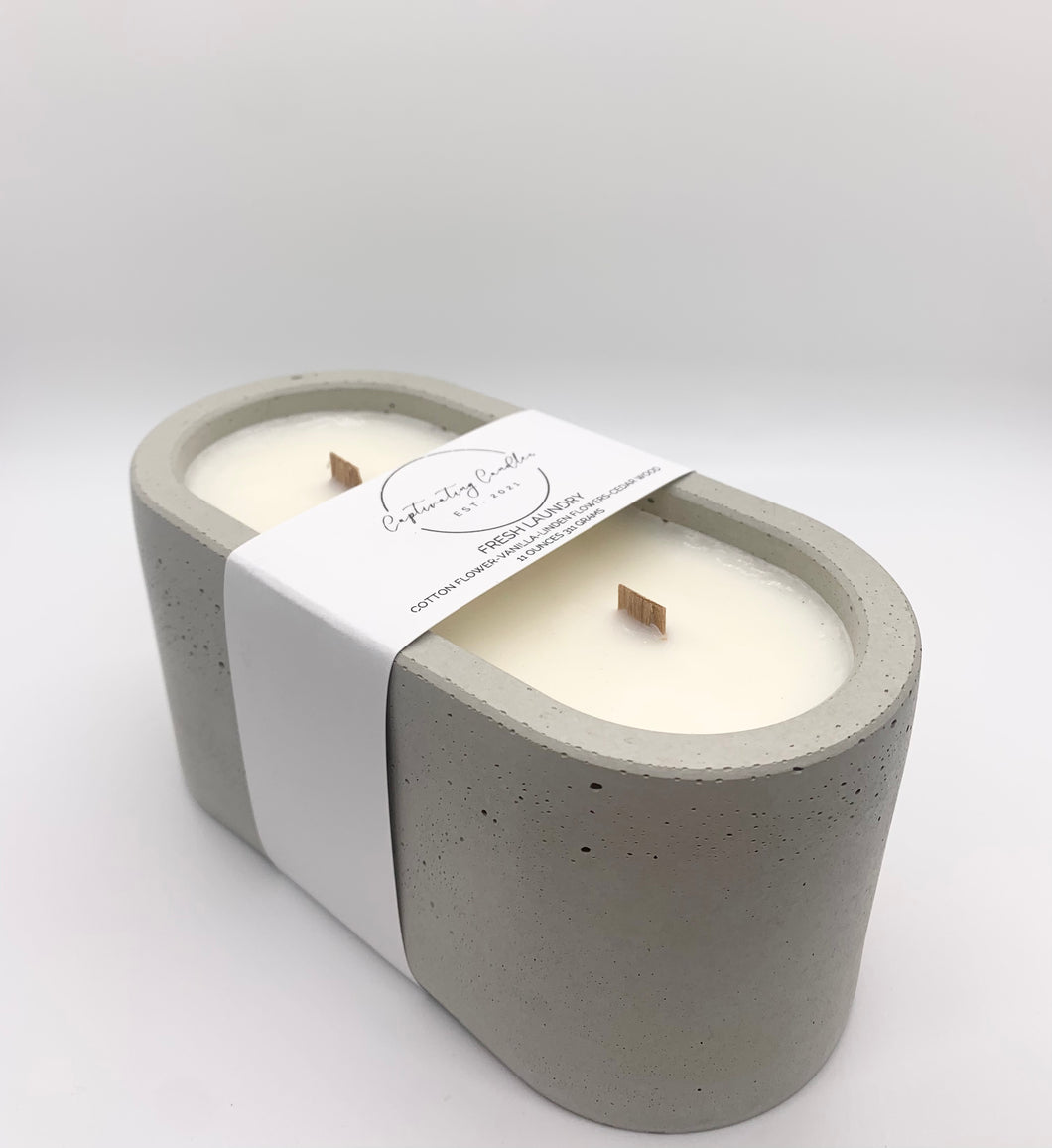 Fresh Laundry Concrete Soy Wax Candle (11 oz)