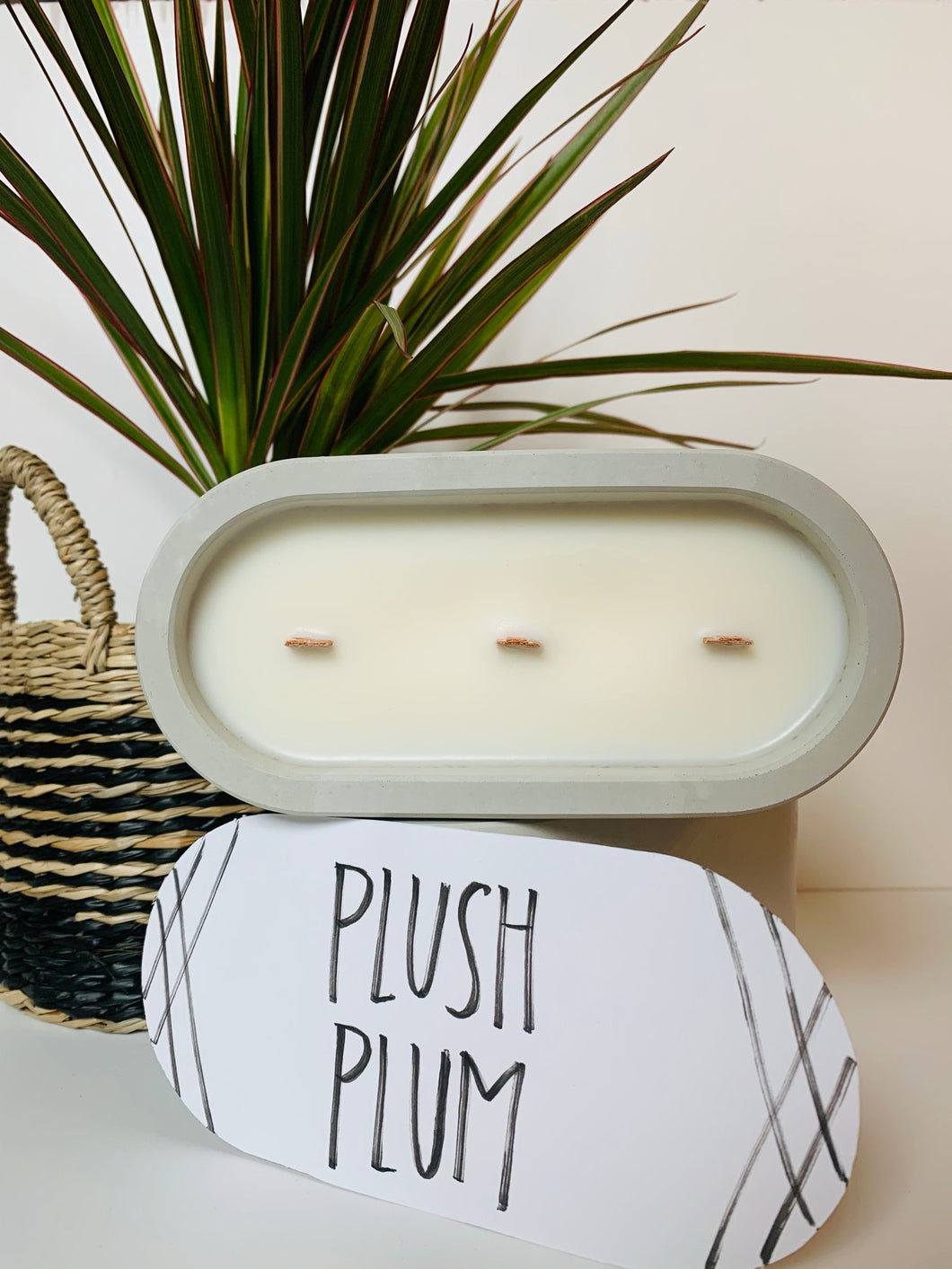 Plush Plum Concrete Soy Wax Candle (11 oz)