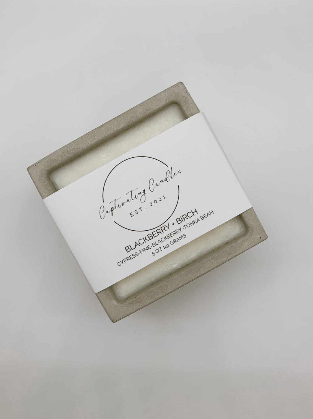 Blackberry + Birch Concrete Soy Wax Candle (5 oz)